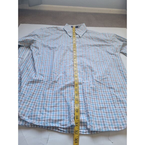 Alan Flusser Plaid Long Sleeve Collared Button Down Size XL Classic Office Wear - Picture 5 of 7